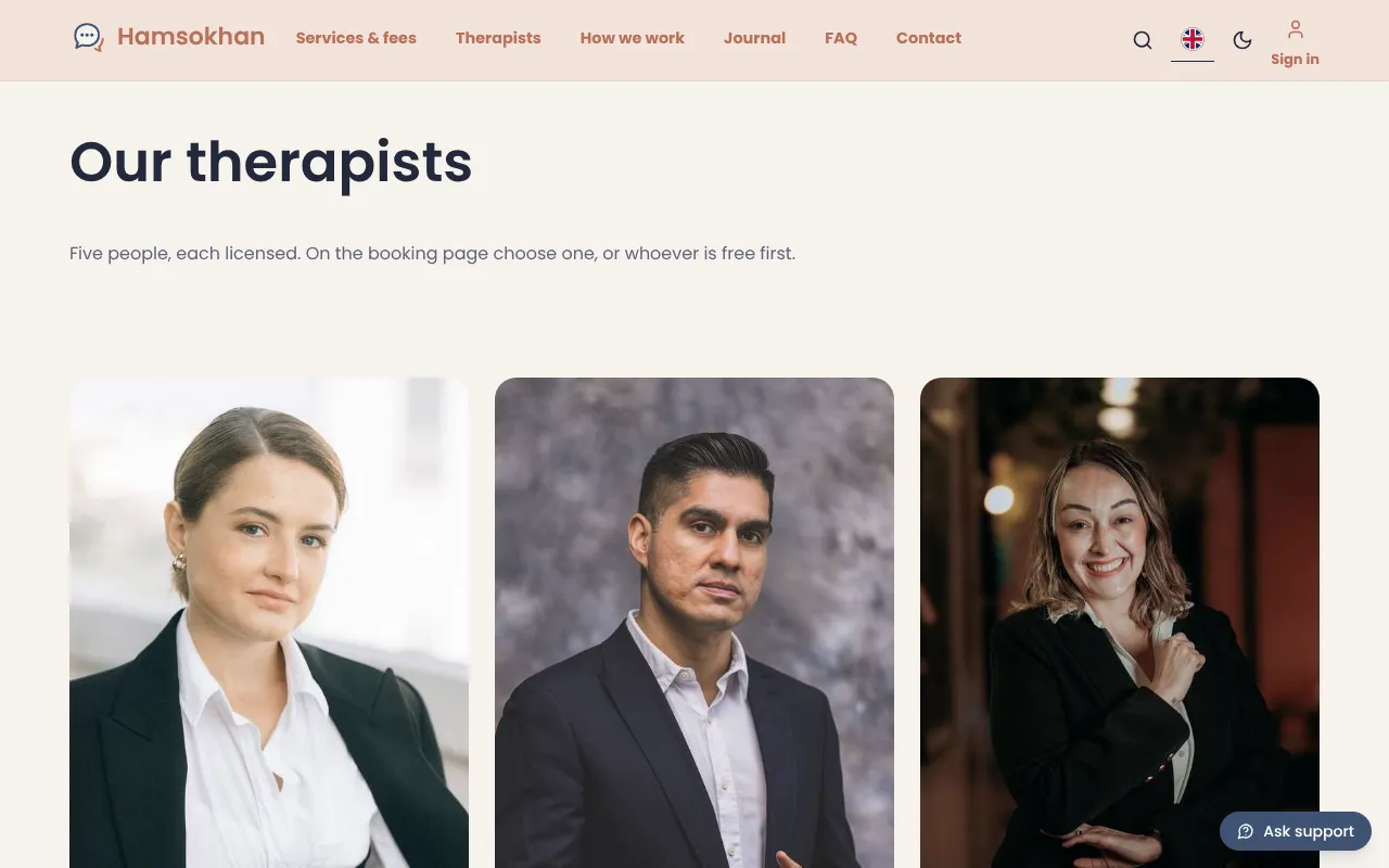 Os clientes escolhem o próprio terapeuta