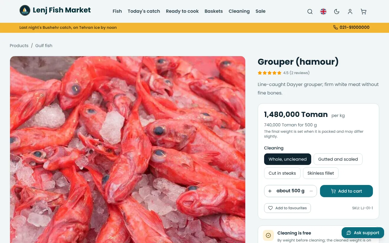 Cada peixe do jeito que o cliente quer